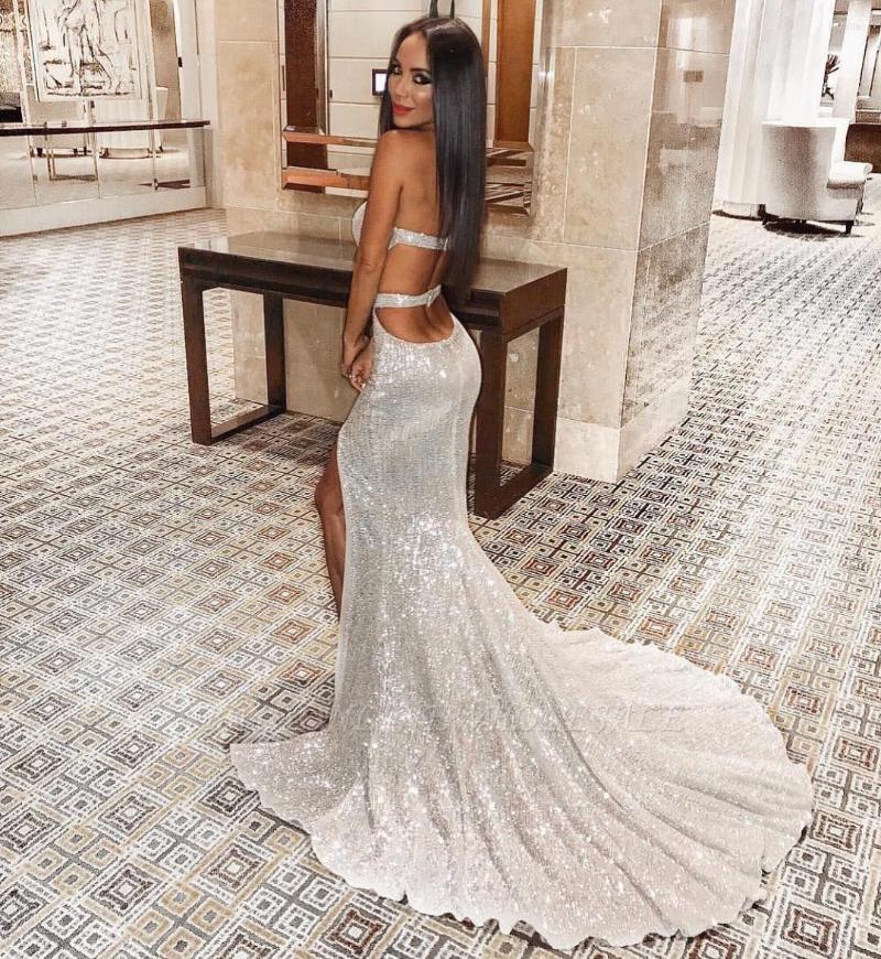 

Casual Dresses Sexy Tube Top Back Hollow Sequins Mopping Long Skirt Party Bridesmaid Dress, Black