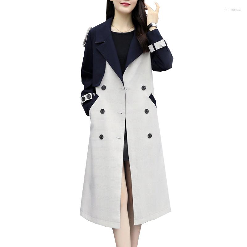 

Women' Trench Coats Boutique Long Windbreaker Coat Womens 2022 Spring Knee Korean Autumn Double-breasted Jacket Women' Clothing, Photo color