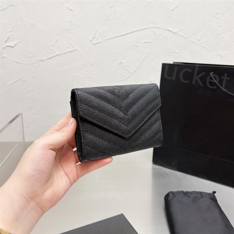 

Designer Card Holder Cassandre Small Envelope Wallet Qualited Purse In Grain DE Poudre Embossed Leather Flap wallets Plain purse C255o, Red