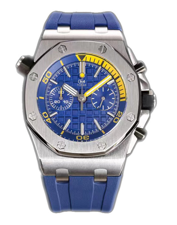 

Business men's watch quartz movement stainless steel sapphire glass rubber strap suitable for dating gifts, Colour 12