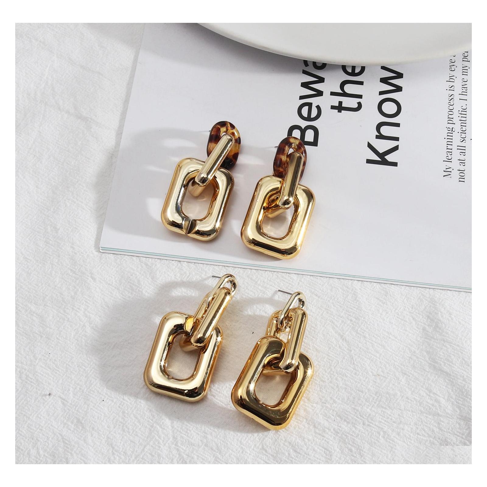 

Charm Simple Inspired Metal Link Chain Charms Earrings For Women Dangle Earings Boutique Christmas Gifts Drop Delivery Jewelry Dhlre