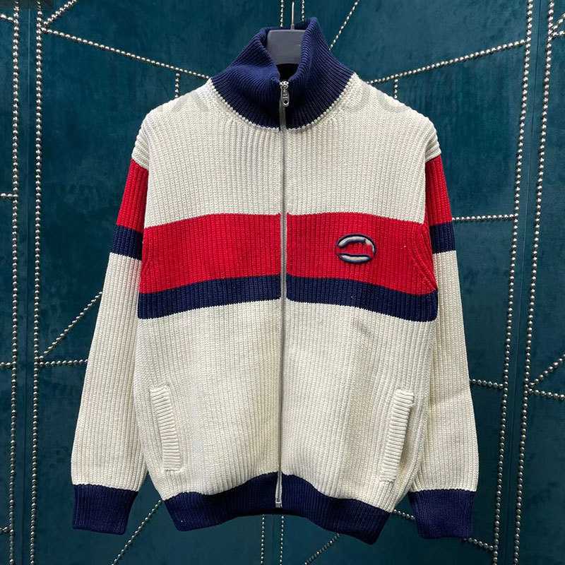 

Women' Jackets designer G22ss autumn and winter new fashion men women' same splicing knitted zippered cardigan with complete three stards PM11, Milky white