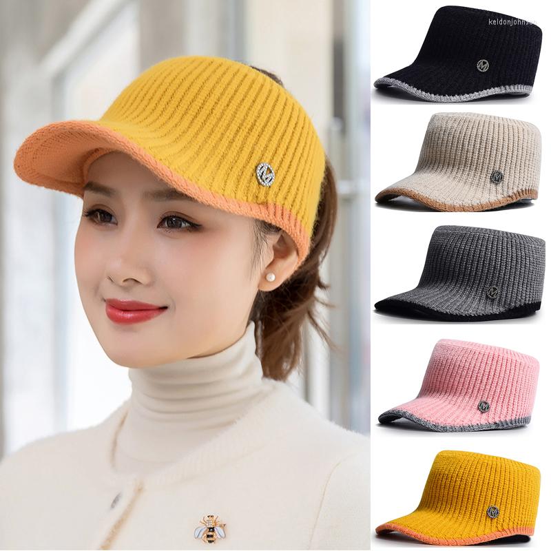 

Visors Winter Knitted Baseball Caps Fashion Empty Top Peaked Cap Outdoor Sports Sunscreen Hat For Women Classic Female Hats, A1