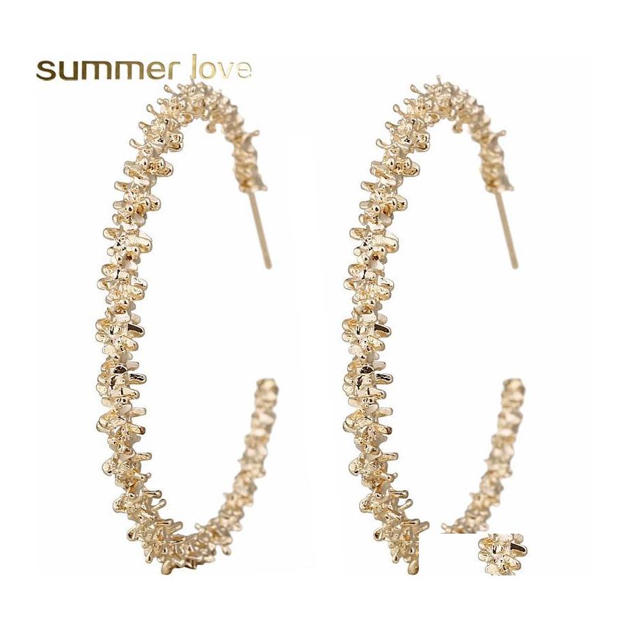 

Hoop Huggie Korean Metal Big Earrings For Women Gold Round C Exaggerated Geometric Statement Earring Elegant Hanging Fashion Jewel Otpdn