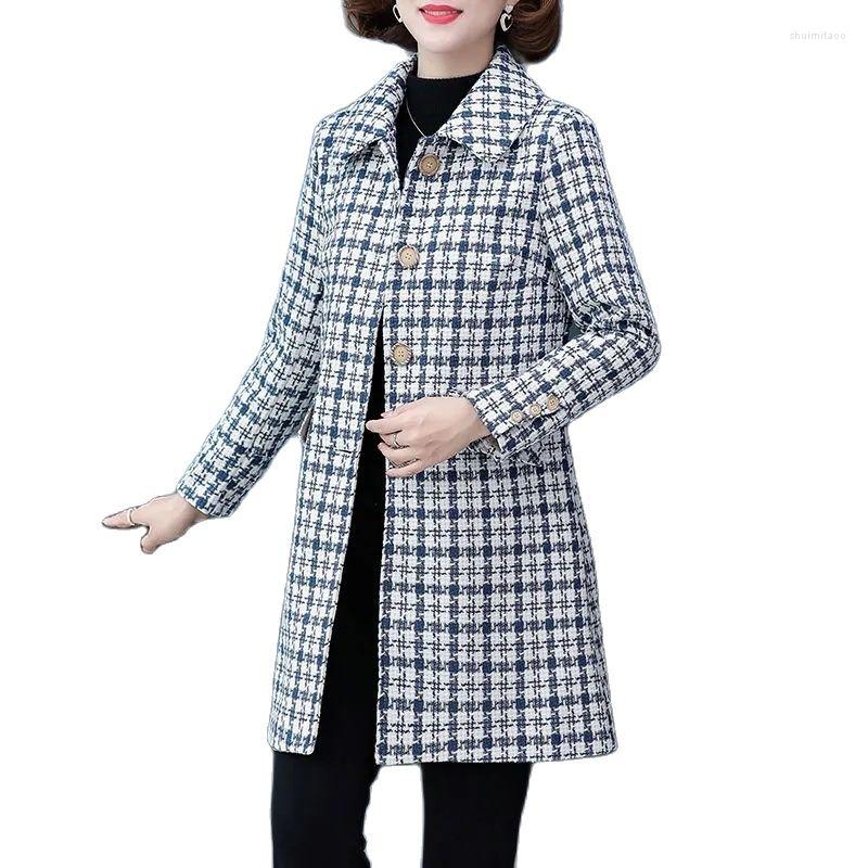 

Women's Trench Coats 2022 Spring Autumn Lattice Women's Coat Mid Length Lapel Single Breasted Ladies Jacket Elegant Female Outerwear, Pink