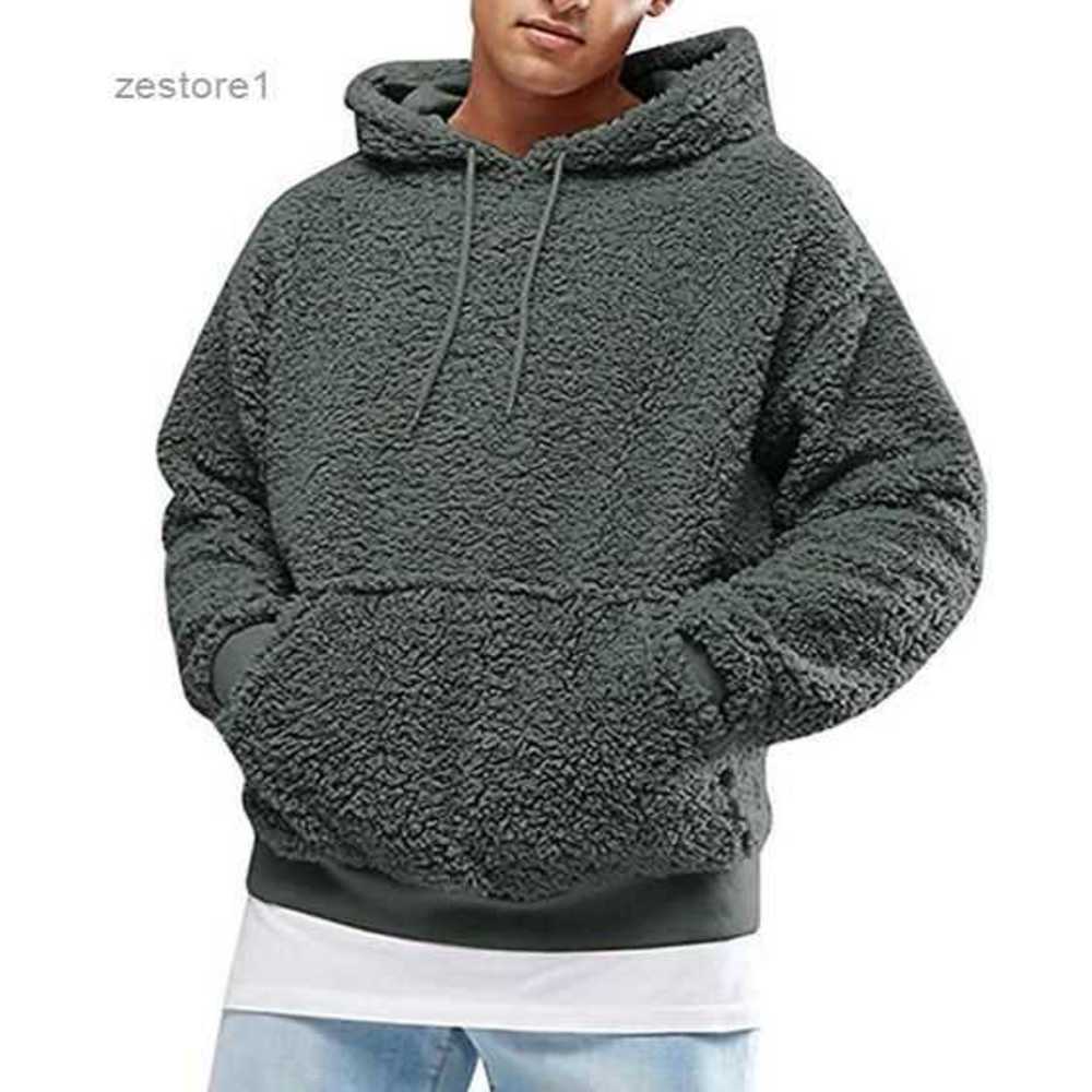 

Men's Hoodies Fuzzy Sherpa Pullover Hoodie Sweatshirt Solid Color Casual Basic Cool Fall Spring Clothing Apparel Sweatshirts Long 1wj6, Black