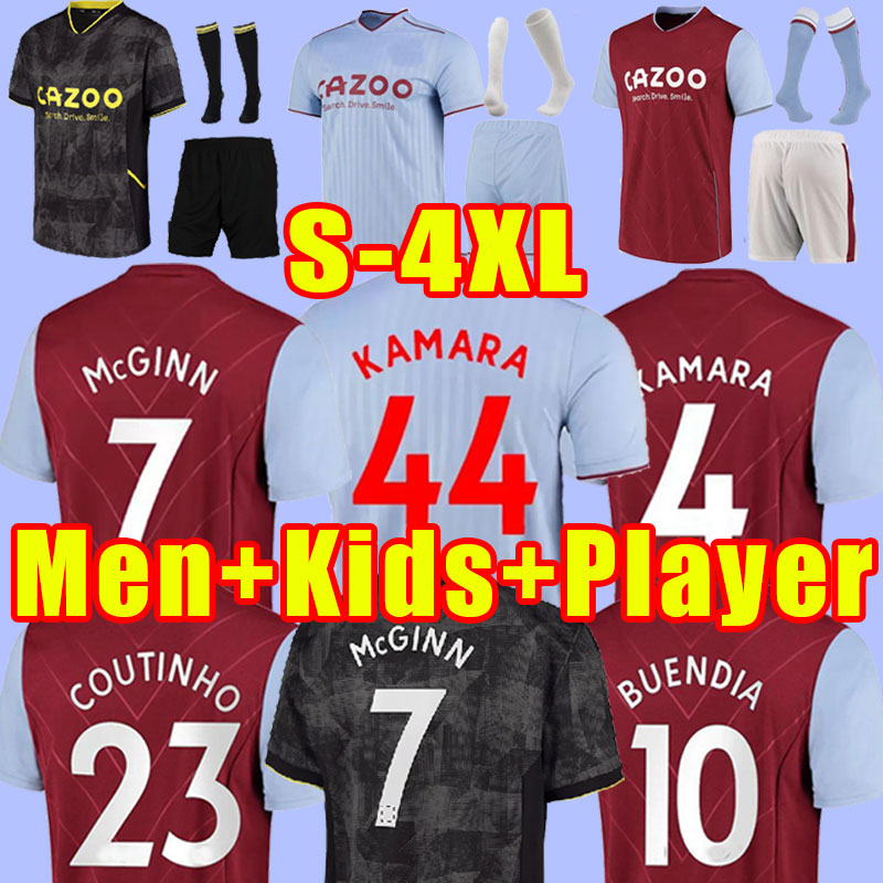 

Fans Player Aston 22 23 Kamara soccer jerseys 22 23 BUENDIA McGINN EL GHAZI DOUGLAS LUIZ MINGS CASH Diego Carlos Football shirt men fans player version Men Kids Full Set, Home+patch