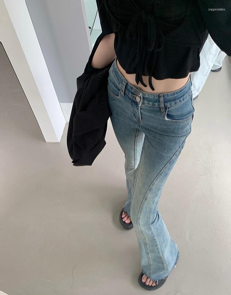 

Women' Jeans Vintage Flare Chic Autumn Winter Stylish Women High Waist Ladies Pant Stretched Casual Female Denim Trousers 2023 W707a, Blue
