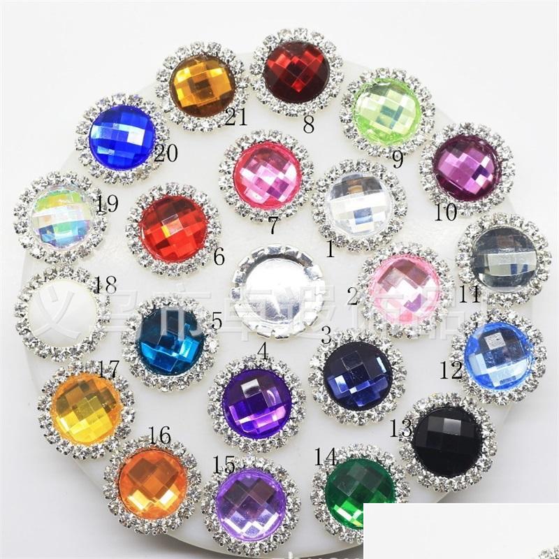 

Rhinestones 100Pcs 2M Flatback Acrylic Crystal Rhinestone Wedding Buttons Embellishments Diy Hair Accessories Decor 2254 Q2 Drop Del Dhus0