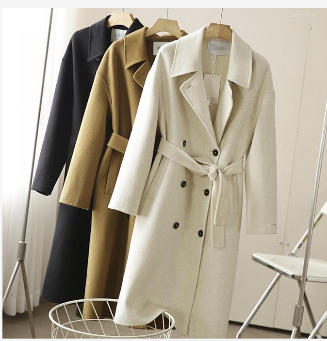 

Women's Trench Coats 2022 Coat For Women Full Sleeve Black Winter Clothes High Quality MA