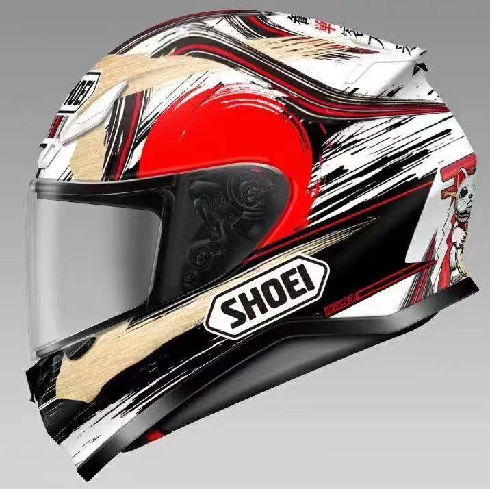 

Shoei Full Face Motorcycle helmet Z7 LUCKY CAT MOTEGI 2 helmet Riding Motocross Racing Motobike, Clear+gold 2 visors