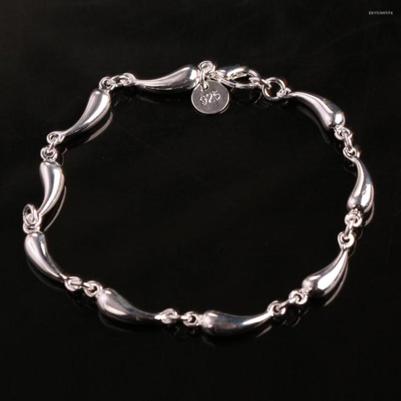 

Link Bracelets 925 Silver Exquisite Water Drop Brand Listings High Quality Fashion Jewelry Gifts