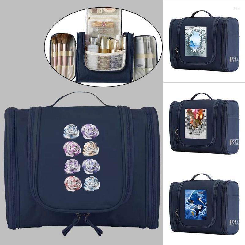 

Cosmetic Bags Makeup For Women Bag Portable Toiletries Storage Case With Hook Travel Make Up Organizer Waterproof Beauty, Jc 166 (dark blue)