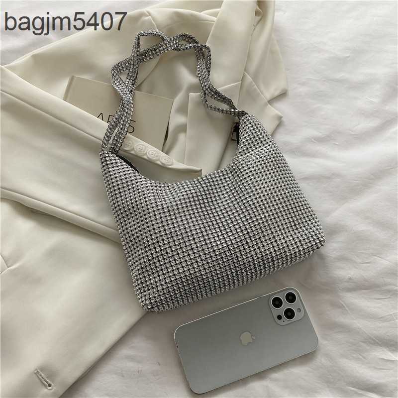 

2023 Women's Diamond Bag 80% Discount Wholesale Retail New Advanced Versatile One Shoulder Portable Underarm Net Red Small, Silver6