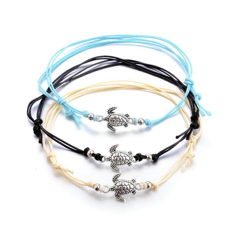 

Anklets Summer Beach Turtle Shaped Charm Rope String For Women Ankle Bracelet Woman Sandals On The Leg Chain Foot Jewelry525 T2 Drop Dhvzs