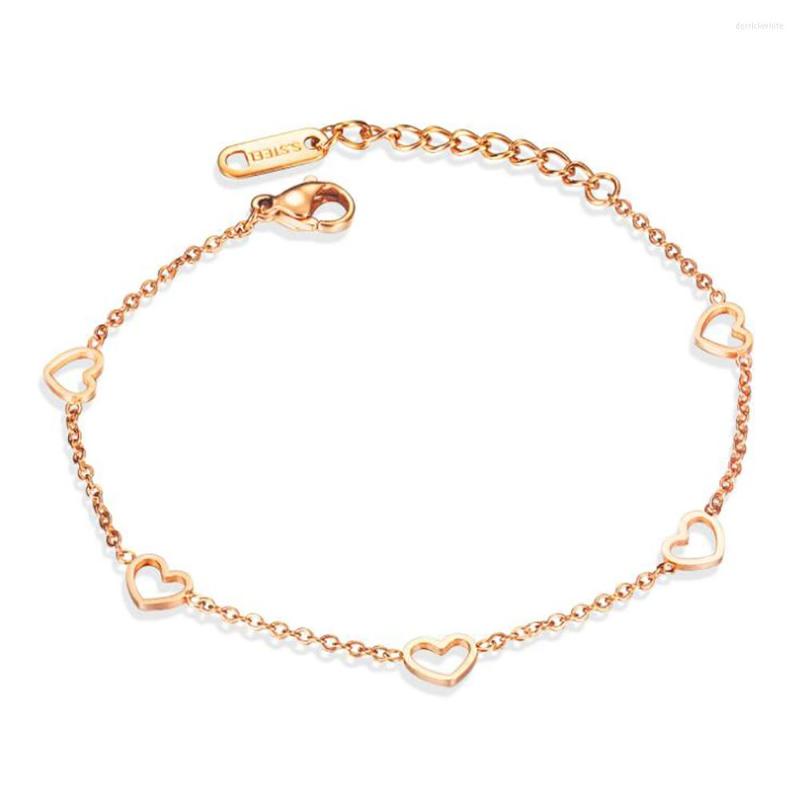 

Link Bracelets Stainless Steel Heart Loop Chain Tennis Bracelet For Women Teens Jewelry Gift Him