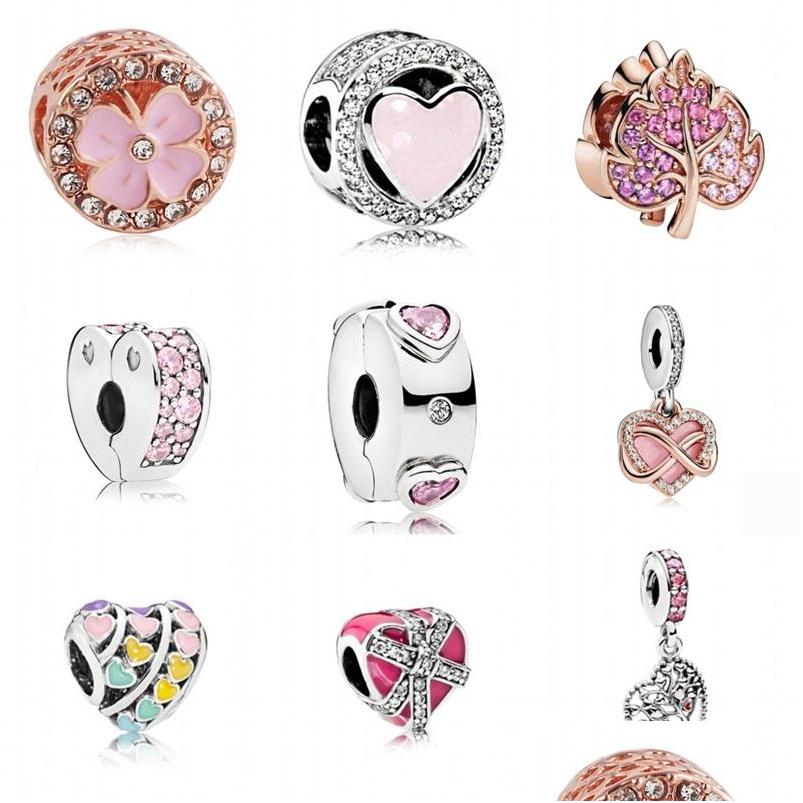 

Charms Fit Original Pandora Charm Bracelet Necklace Diy Women Jewelry New Sier Color Bead Pink Love Mom Butterfly Flowers Dangle Gif Dhtwq
