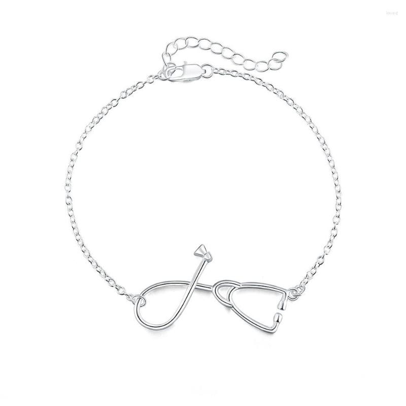 

Link Bracelets 925 Sterling Silver Stethoscope Bracelet For Women Wedding Engagement Party Fashion Jewelry