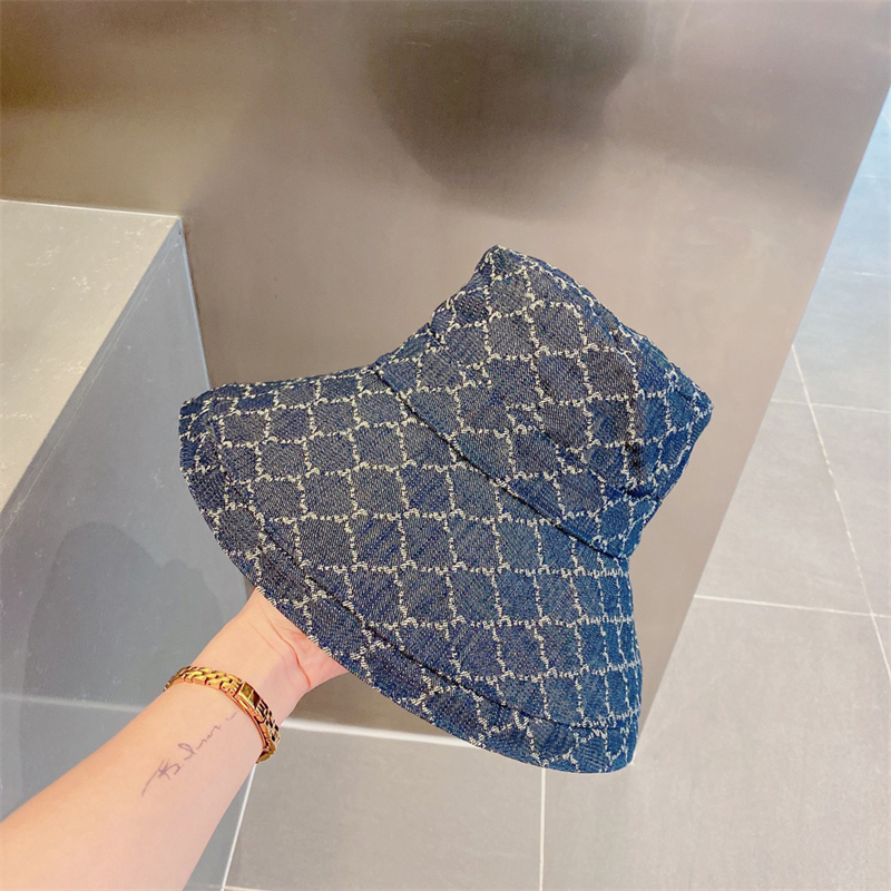 

Designer Bucket Hat Classic Fashion Cowboy Fisherman Hats For Womens Outdoor Men Woman Large Size Sun Visor Luxury Baseball Cap, Blue