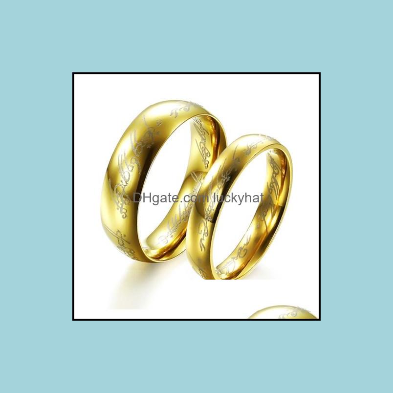 

Couple Rings Gold Stainless Steel Fashion Jewelry Wedding Gift High Quality Mageweave Ring Unique Drop Delivery Othwo
