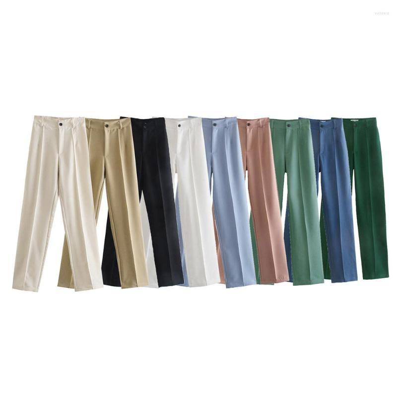 

Women's Pants Wholesale Summer Straight High Waist Slim Solid Color Casual Women's Trousers, Beige