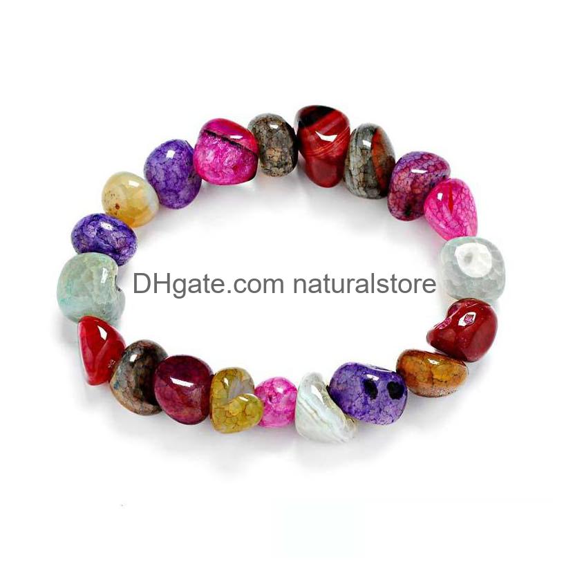 

Beaded Lovely Amethyst Jasper Agate Bracelets Random Irregar 7 Chakra Healing Crystals Natural Stone Chips Single Strand Women Drop Dhjkn