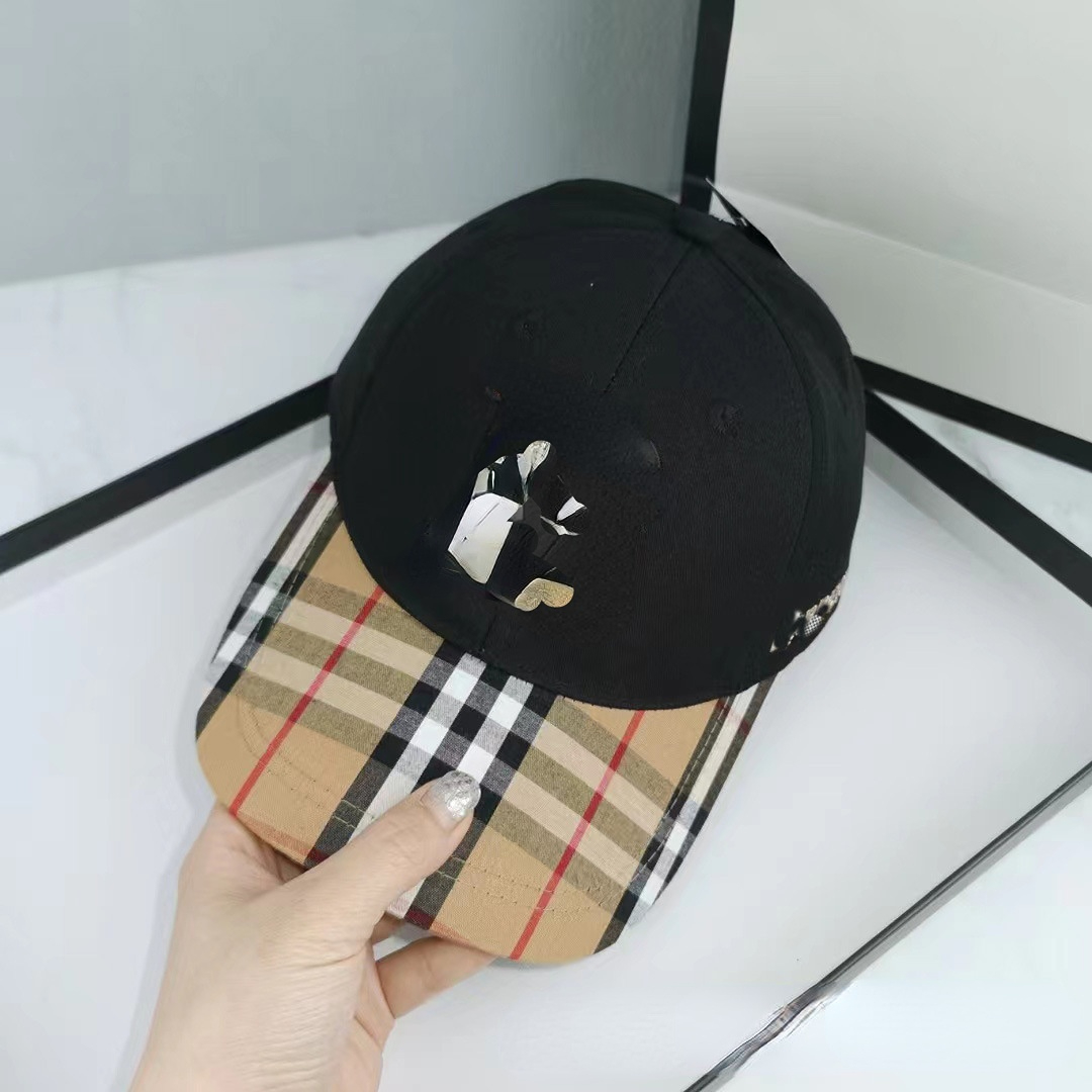 

Plaid Baseball Cap Cotton Boy and Girl Sunshade Sun-Proof Peaked hat European and American Baseball Caps, Aspic