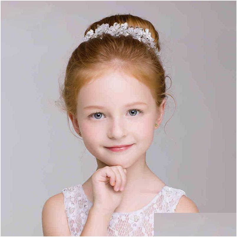 

Girls' Head Pieces Absolutely Gorgeous Flower Girls Crystal Kids Accessories For Weddings Pearl Formal Wear In Stock Drop Delivery W Dhkwq