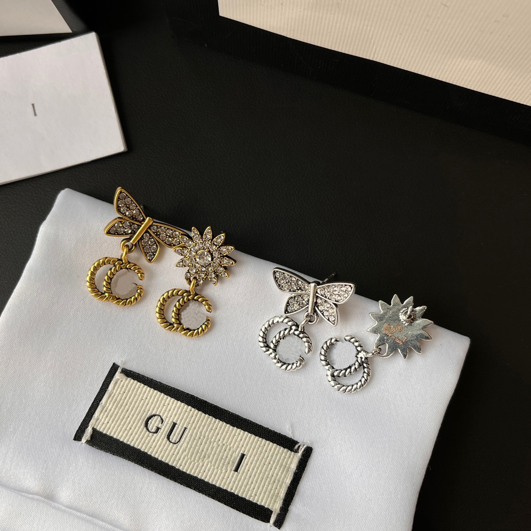 

18k Gold Plated 925 Sliver Luxury Designers Stud Letters Bow Geometric Charm Brand Women Tassel Crystal Pearl Earring Wedding Party Jewerlry Gift