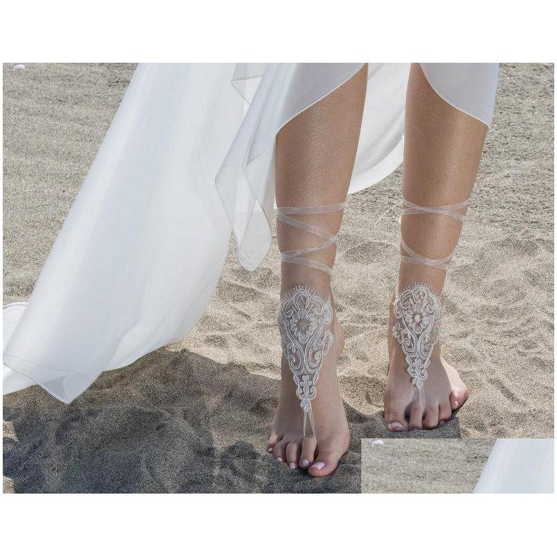 

Other Accessories Gorgeous Beach Weddings Shoes Women Lace Appliques Bridal Open Toe Shoe For Summer Drop Delivery Wedding Party Even Dhr5Q