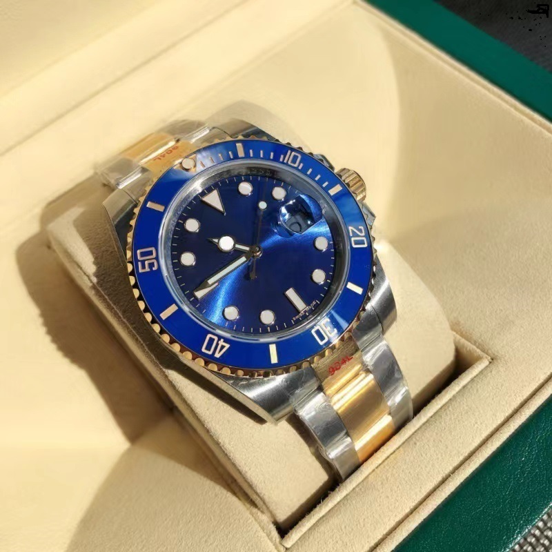 montres d'usine pour hommes montre entièrement en acier inoxydable automatique mécanique saphir fermoir solide montres de créateurs montres-brace
