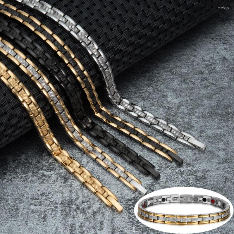 

Link Bracelets Vinterly Steel Magnetic Bracelet Women Gold Chain Germanium Energy Hologram Trendy Stainless For