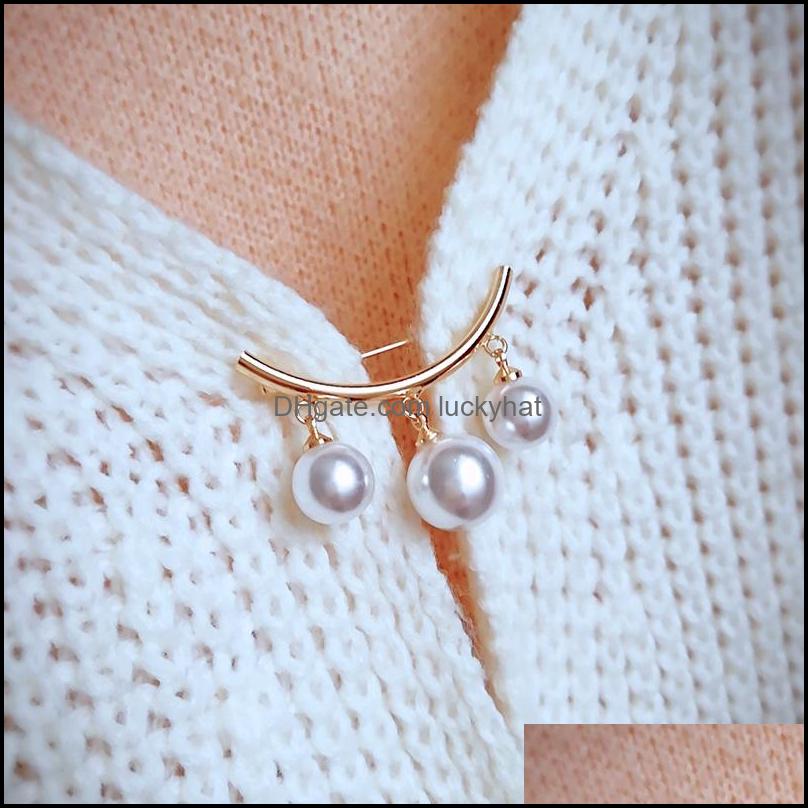 

Pins Brooches Pearl Brooch Anti Slip Pin Bowknot Scarf Sweater Cardigan Wearing Pins Wedding Party Dress Valentines Day Gift Drop D Otfsc