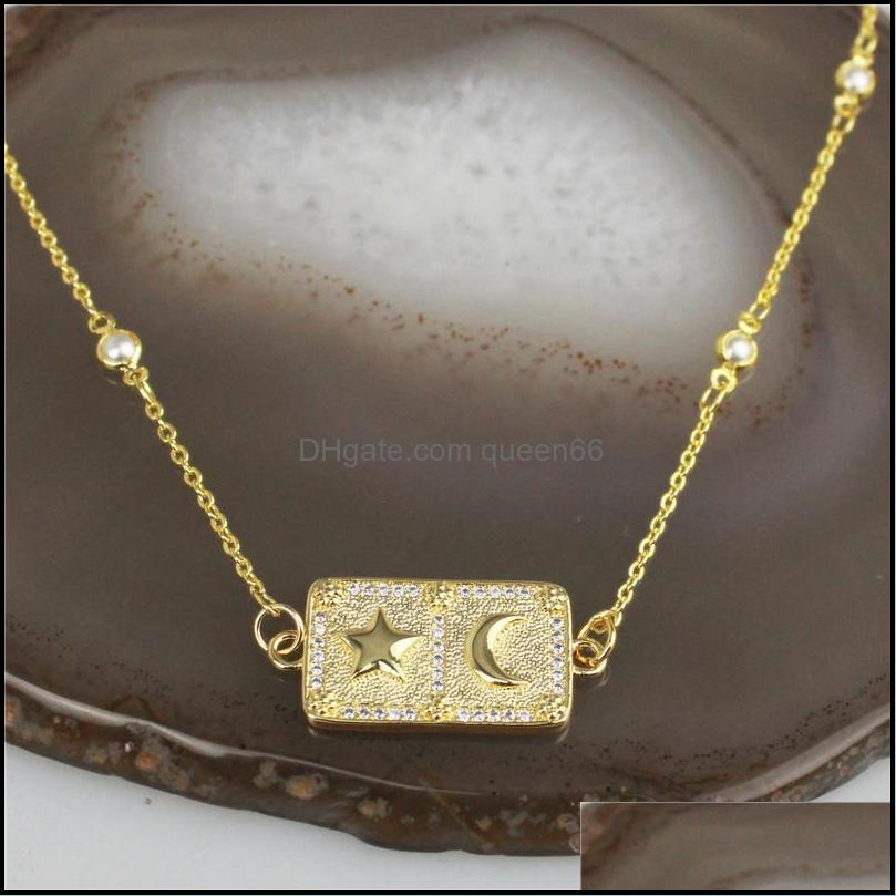 

Pendant Necklaces 16Inch 10Pcs/Lot Design Cz Charm Necklace Cute Shape Cubic Zircon Component Jewelry Plated Chain Wholesale Drop De Ott8D