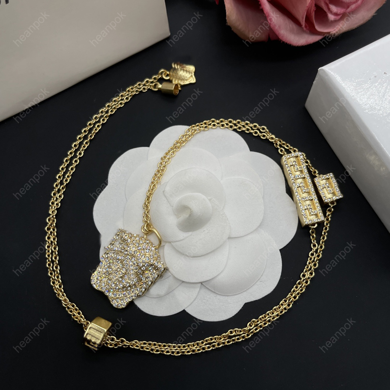 

Fashion Luxury Gold Necklaces For Women Men Designer Jewelry Diamond Biggie Head Necklace Chian Pendants With Box Hip Hop Wedding