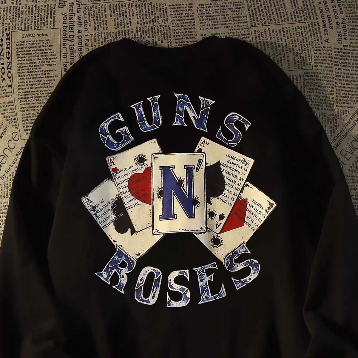 

Designer sweatshirts fashion poker pattern sweatshirt for men and women loose hoodies couple style, Black