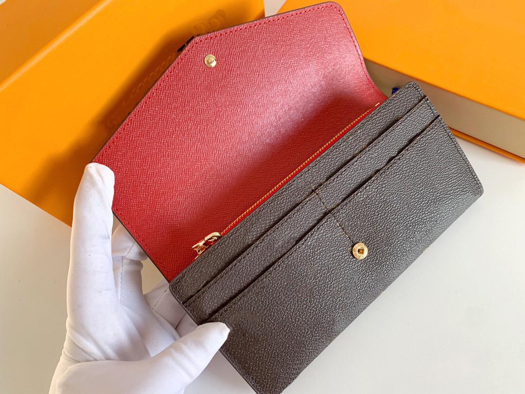 

Fashion Women Men Clutch Wallet Leather Wallets Single Wallets Designer Lady Male Long and Short Classical Coins Purse with Orange Box Card, Old flower pink