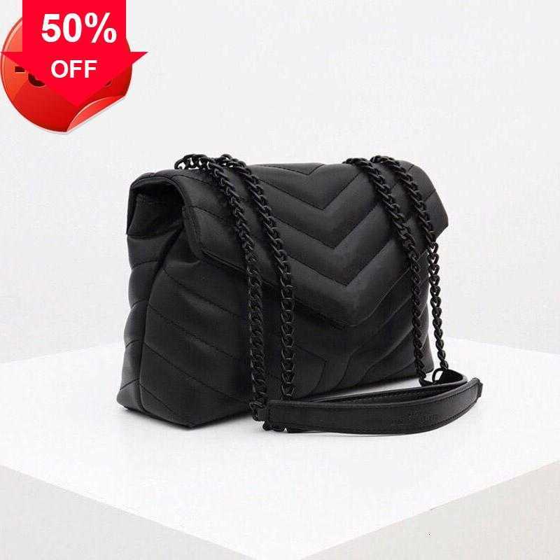 

Designer Bags 2023 Luxury Hand Shoulder Brand Loulou Y-shaped Digner Seam Leather Ladi Metal Chain High Quality Clamshell Msenger Gift Box Wholaletote Factory, Black