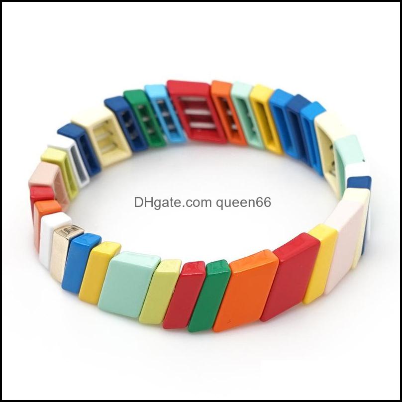 

Beaded Bohemian Friendship Braided Enamel Tile Bracelets Boho Love Letter Summer Rainbow Jewelry Pseiras Mujer Fashion Street Drop De Ot6N0