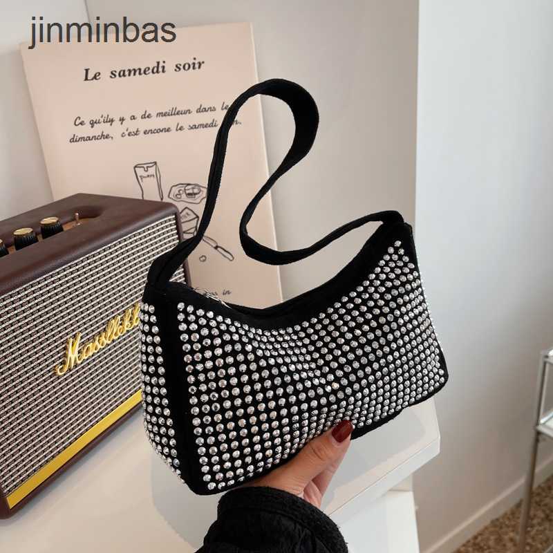 

Design Diamond Bag 70% Discount Wholesale and Retail Women Summer New Korean Fashion Personality Rhintone Rivet Underarm Women's Shoulder, Black10