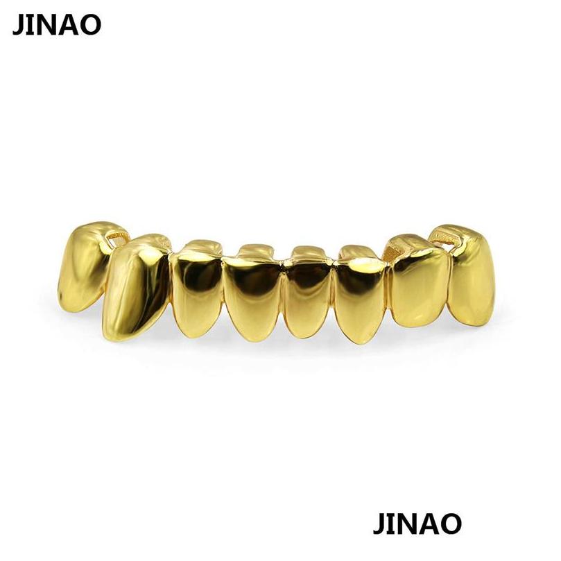 

Grillz Dental Grills 18K Gold Teeth Braces Punk Hip Hop Mticolor Diamond Custom Bottom Grillz Mouth Fang Tooth Cap Vampire Rapper 1 Dhrzk