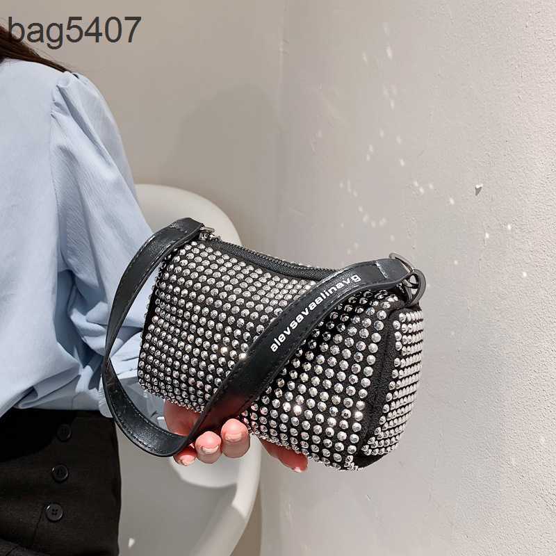 

Design Diamond Bag 80% Discount Wholesale and Retail Women New Armpit Inlaid Women's One Shoulder Cross Small Hand Tidal Cylinder, Black10