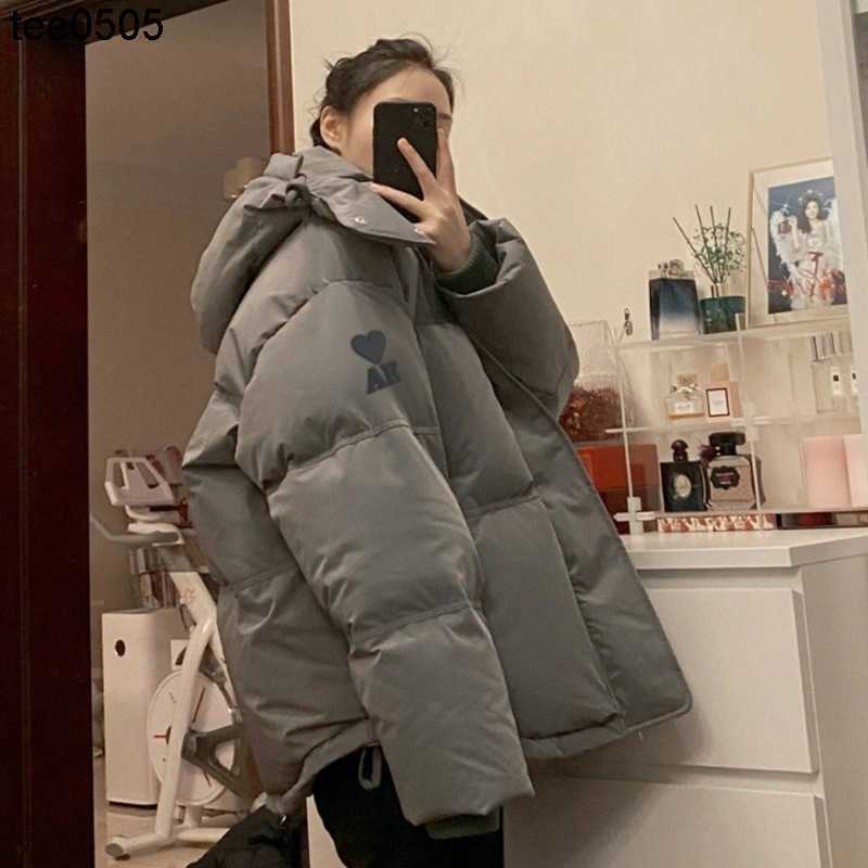 

Designer 2022 Winter new ADERS down jacket Women's white duck down loose warm short bread jacket Couple's cotton padded jacket Size xl, Gray