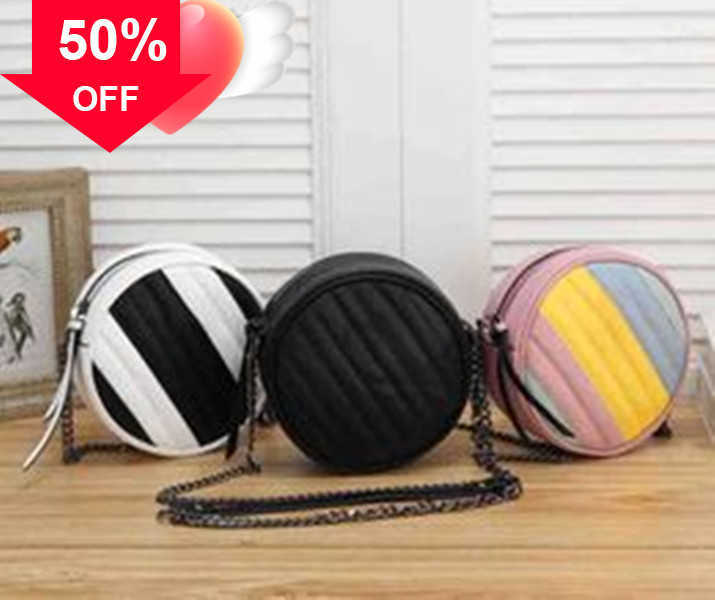 

Designer Bags Women Circular Shoulder Bag with Chain Strap Fashion s Mini Crossbody High Quality Womens Handbag Colors Factory Direct Sale Promotion, Black
