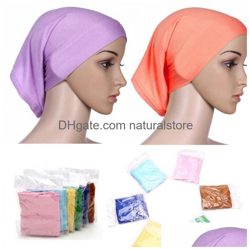 

Bandanas High Elasticity Mti Colors Islamic Muslim Womens Head Scarf Mercerized Cotton Underscarf Hijab Er Bonnet Drop Delivery Fash Dhk41