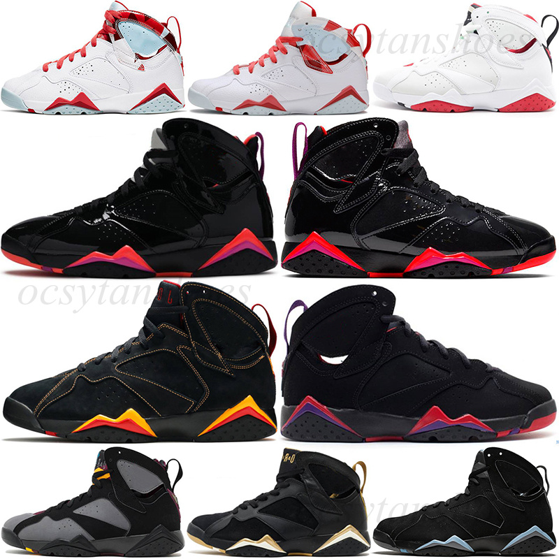 

Jumpman 7 Men Basketball Shoes 7s BLACK GLOSS Citrus Flint Hare HOT LA VA Patent Leather TOPAZ MIST Trophy Room Mens Trainers Sports Sneakers