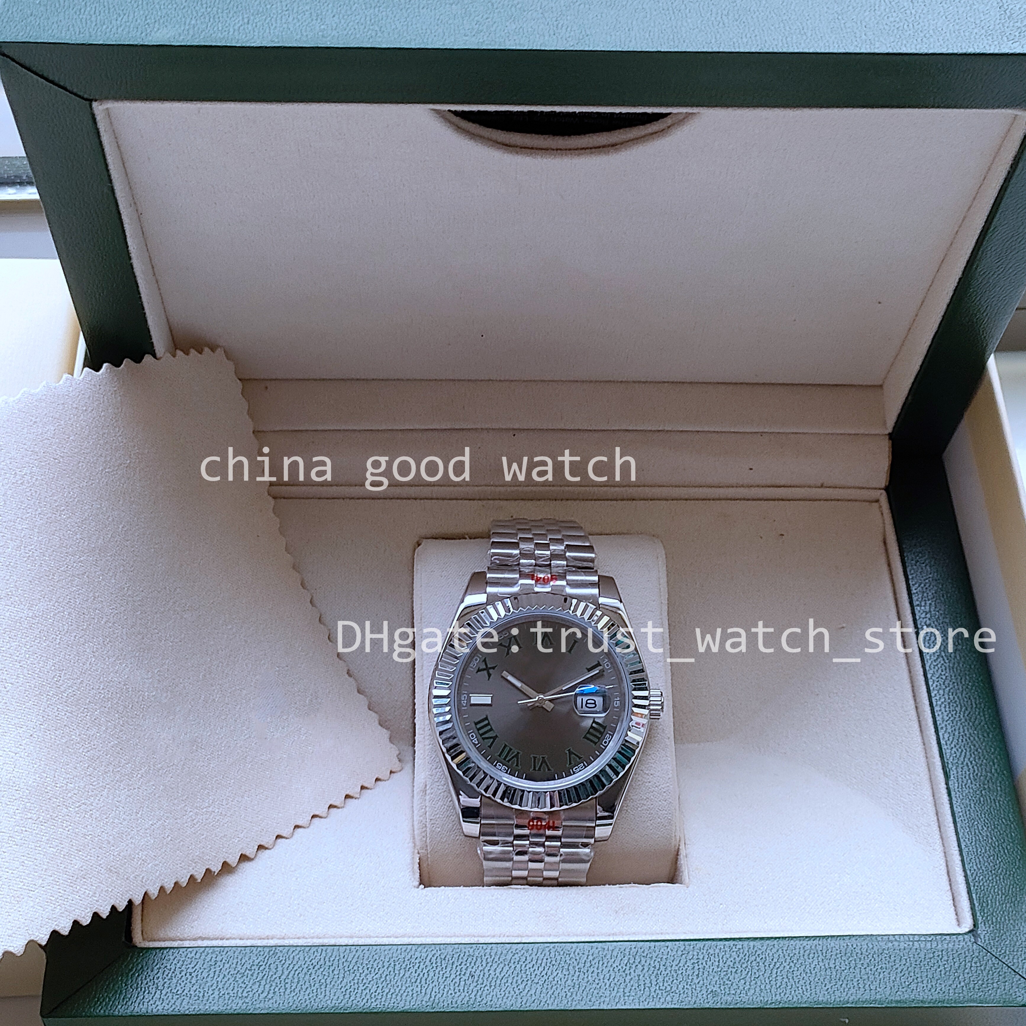 

Super Watch Gray Roman Wimbledon Dial Mens Automatic Movement 41 mm Watch Classic Factory Watches 904L Stainless Steel Sapphire Jubilee Strap Wristwatches, 1# with original box