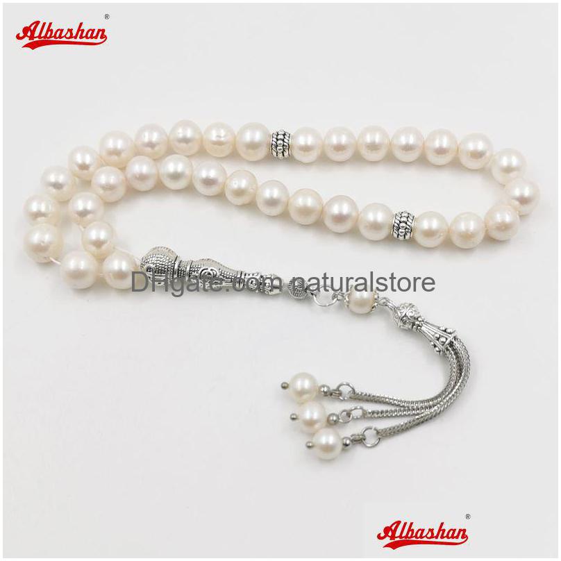 

Charm Bracelets Tasbih Natural Pearl Style Freshwater Misbaha Rosary Bead Bracelet Women Love Gift Islamic Jewelry Eid Drop Delivery Dhmuw