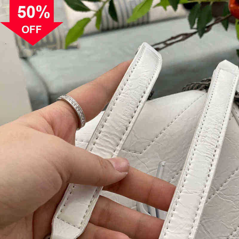 

Designer s Tote Bag Female Classic Leather Poplar Fort Postman Trendy Crackle Chain Large Capacity One Shoulder Msenger, Sky blue