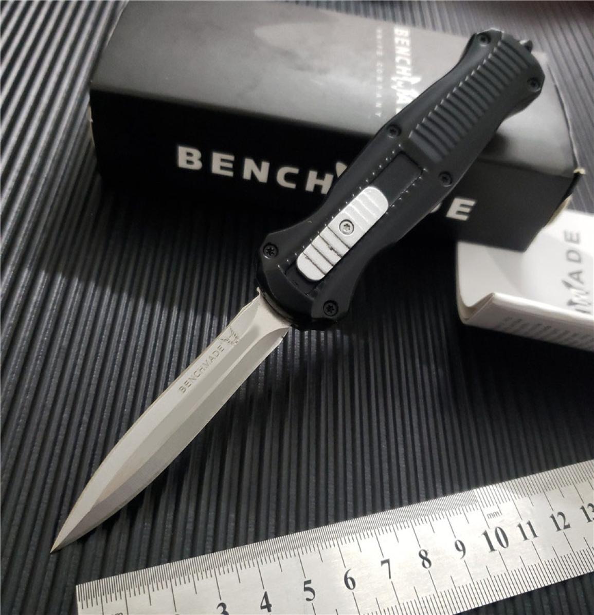 

Benchmade Mini Infidel Double action Automatic knives 3350 3320 D2 Steel Spear Point EDC Pocket Tactical gear Survival knife with 1373983